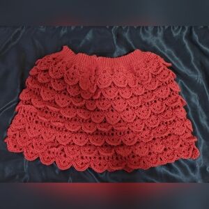 Pink Crocheted Skirt Handmade